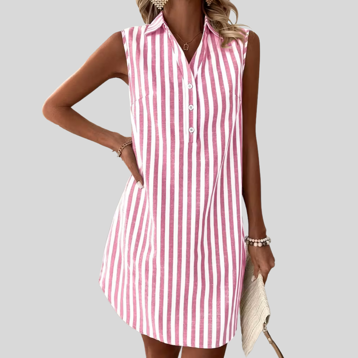 Mila - Striped Shirt Dress