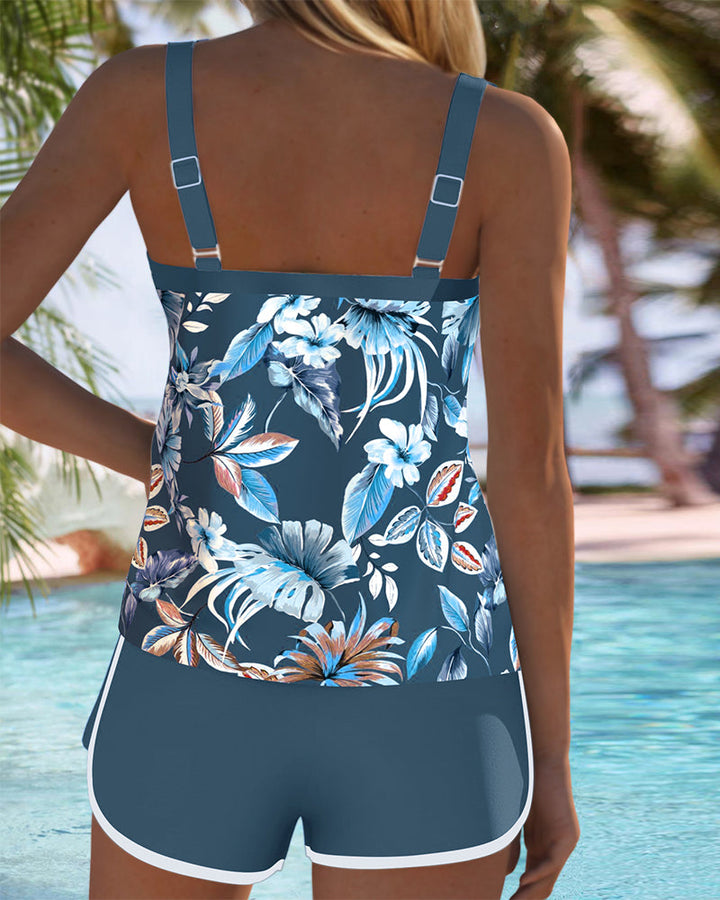 Imke | U-Neck Sleeveless Printed Tankini