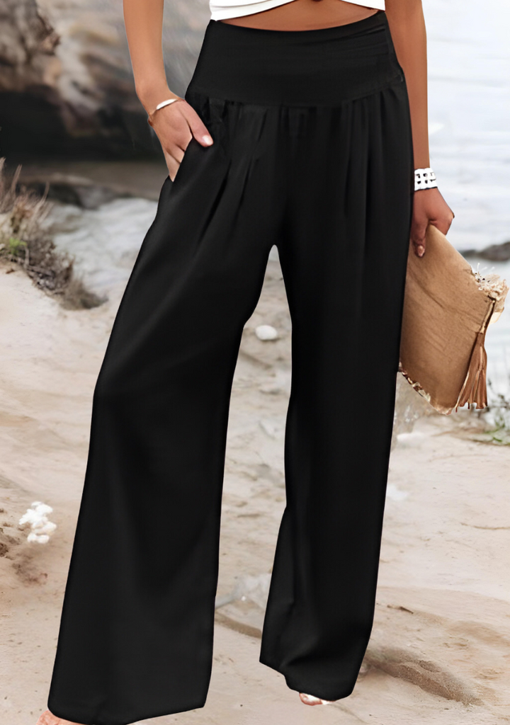 Deborah - Wide-Leg Pants with Smocked Waist