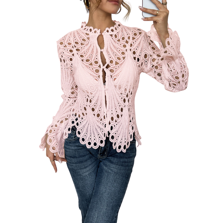 SARAH™ – Modern Hollow Detail Blouse