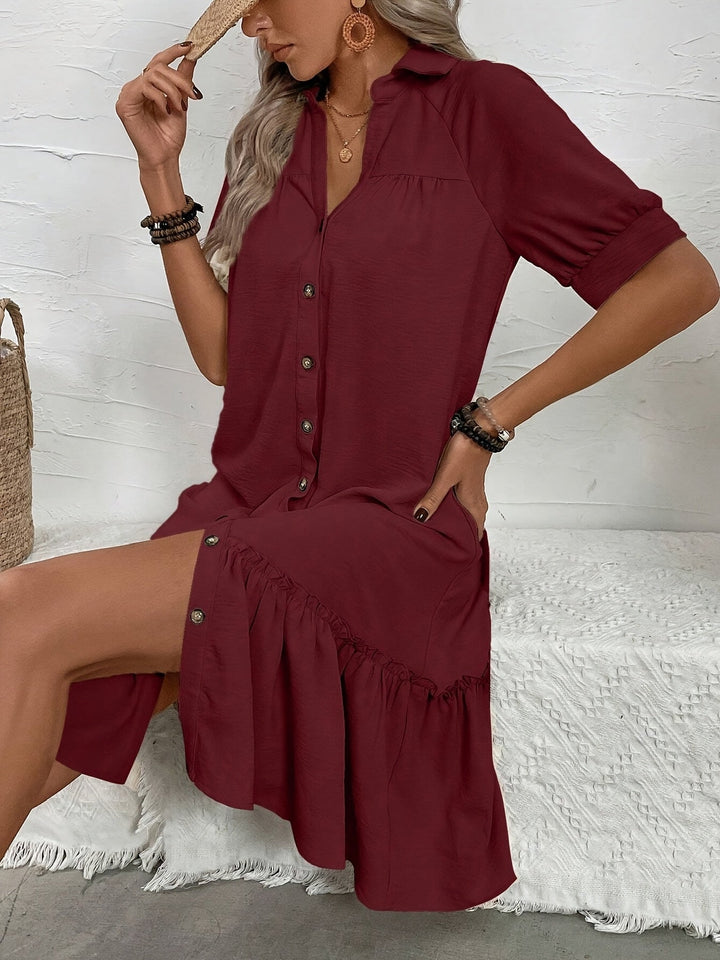 Maevelle | Buttoned Boho Midi Dress