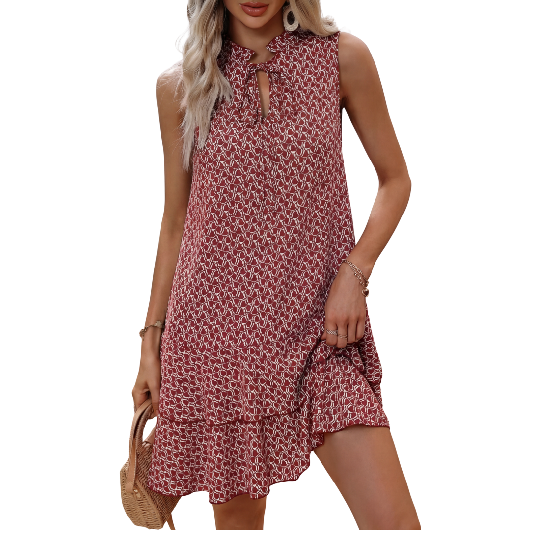 NAOMI™ – Bohemian Printed Strappy Midi Dress