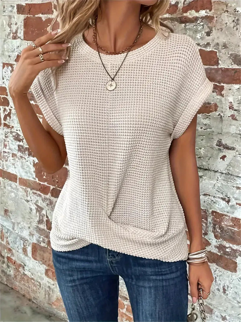 SYLVIA | Waffle Knit Casual Tee
