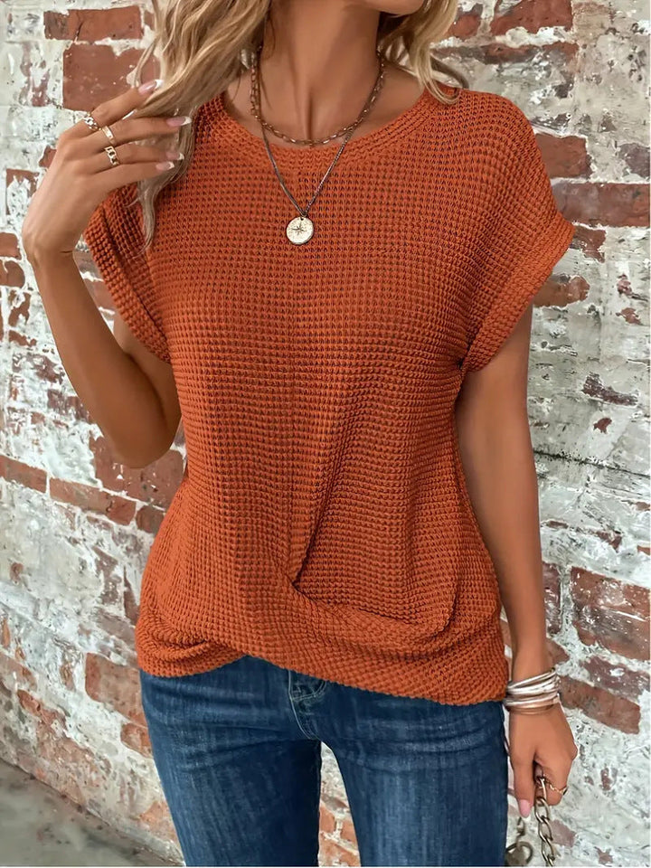 SYLVIA | Waffle Knit Casual Tee