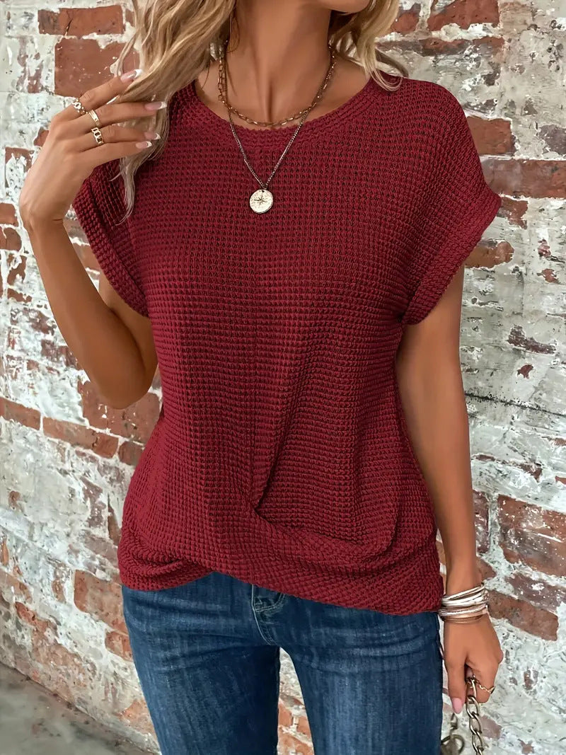 SYLVIA | Waffle Knit Casual Tee