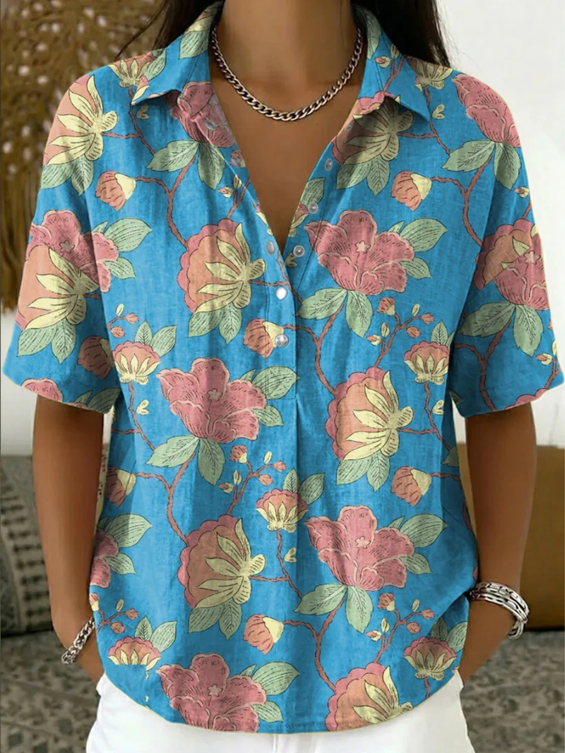 Lynaa - Elegant Blouse With Floral Print