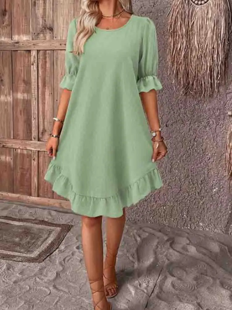 Sally | Summer dress with ruffles