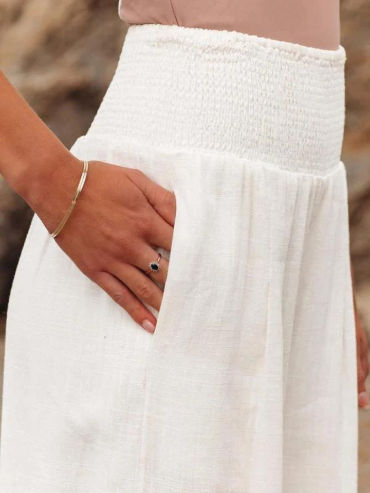 Deborah - Wide-Leg Pants with Smocked Waist